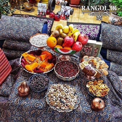 تزیین سفره شب یلدا دیزاین میز شب چله یلدایی