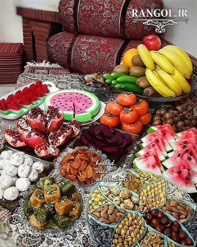 تزیین سفره شب یلدا دیزاین میز شب چله یلدایی