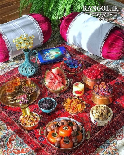 تزیین سفره شب یلدا دیزاین میز شب چله یلدایی