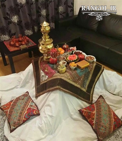 تزیین سفره شب یلدا دیزاین میز شب چله یلدایی