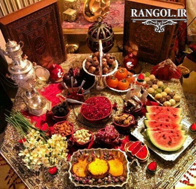 تزیین سفره شب یلدا دیزاین میز شب چله یلدایی