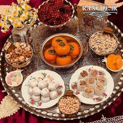 تزیین سفره شب یلدا دیزاین میز شب چله یلدایی